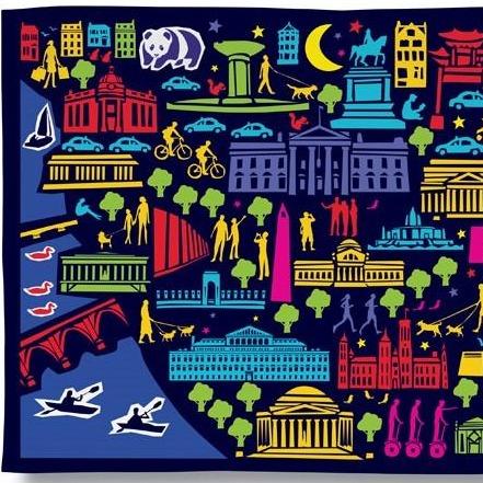 Tea Towel - DC by night - Gift & Gather