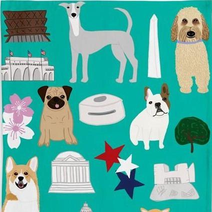 Tea Towel - DC Dogs - Gift & Gather