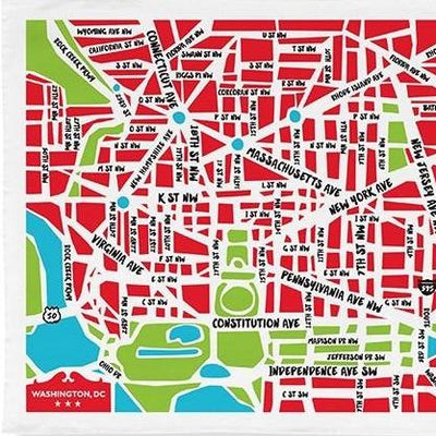 Tea Towel - DC Map - Gift & Gather