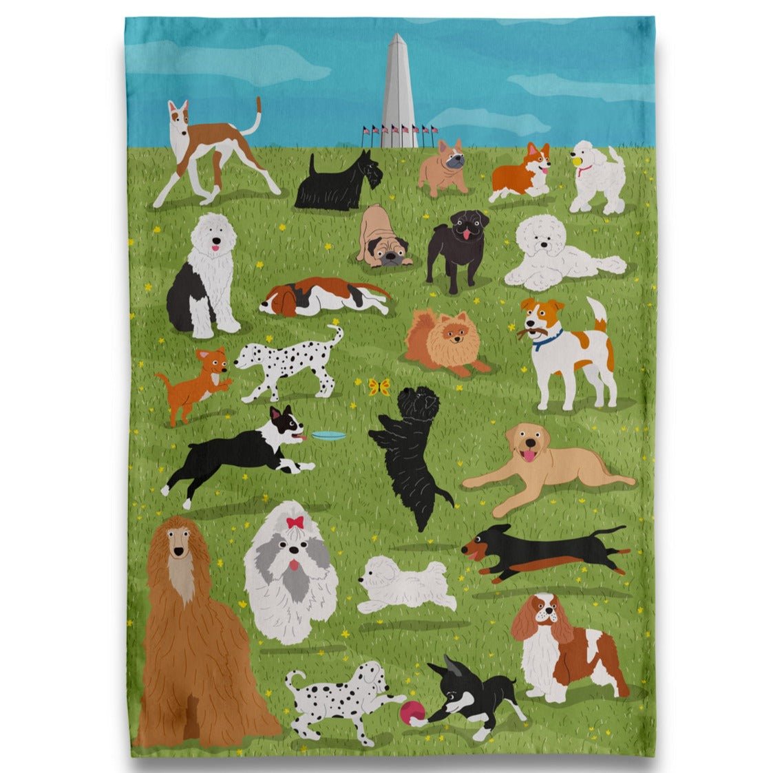 Tea Towel - Dogs At National Mall - Gift & Gather
