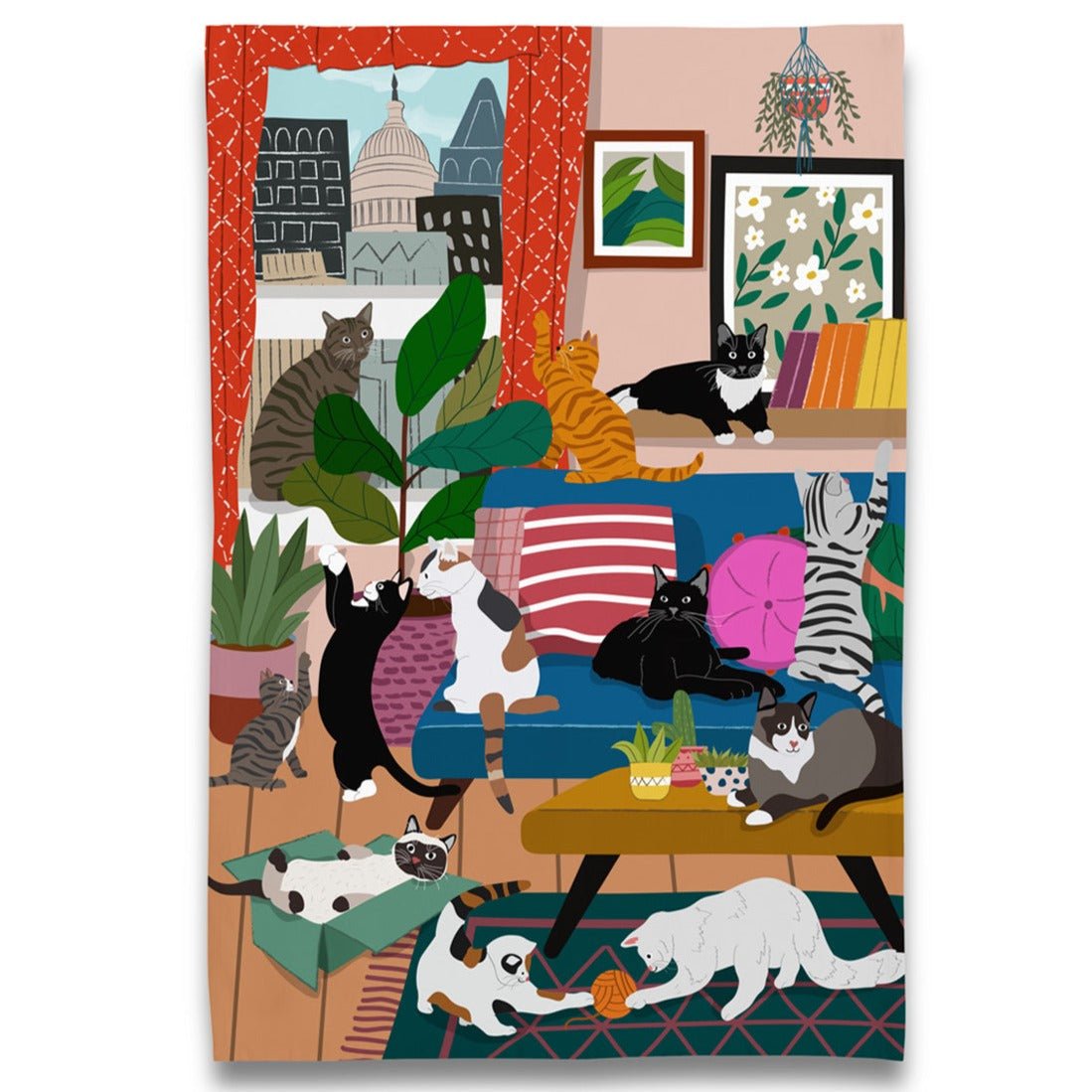 Tea Towel - House of Cats - Gift & Gather