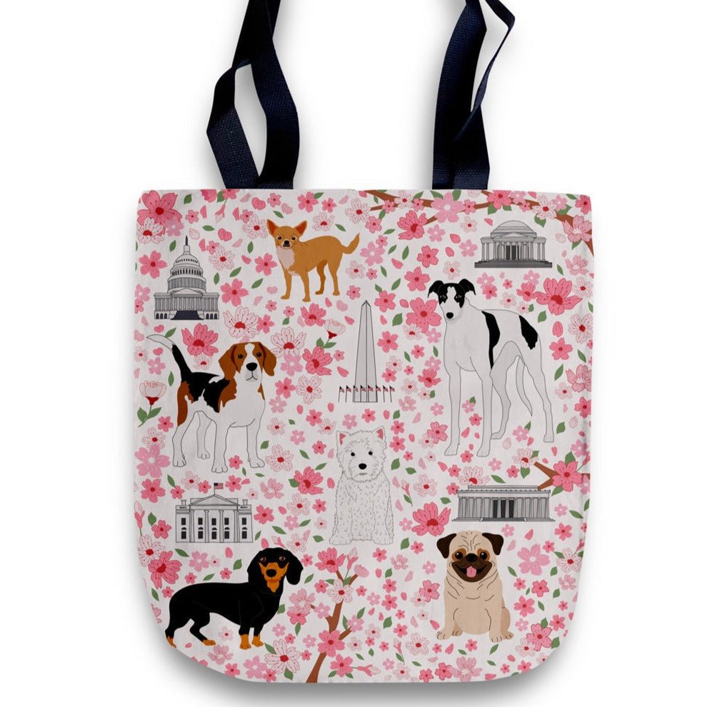 Tote Bag - Cherry Blossom Pups - Gift & Gather