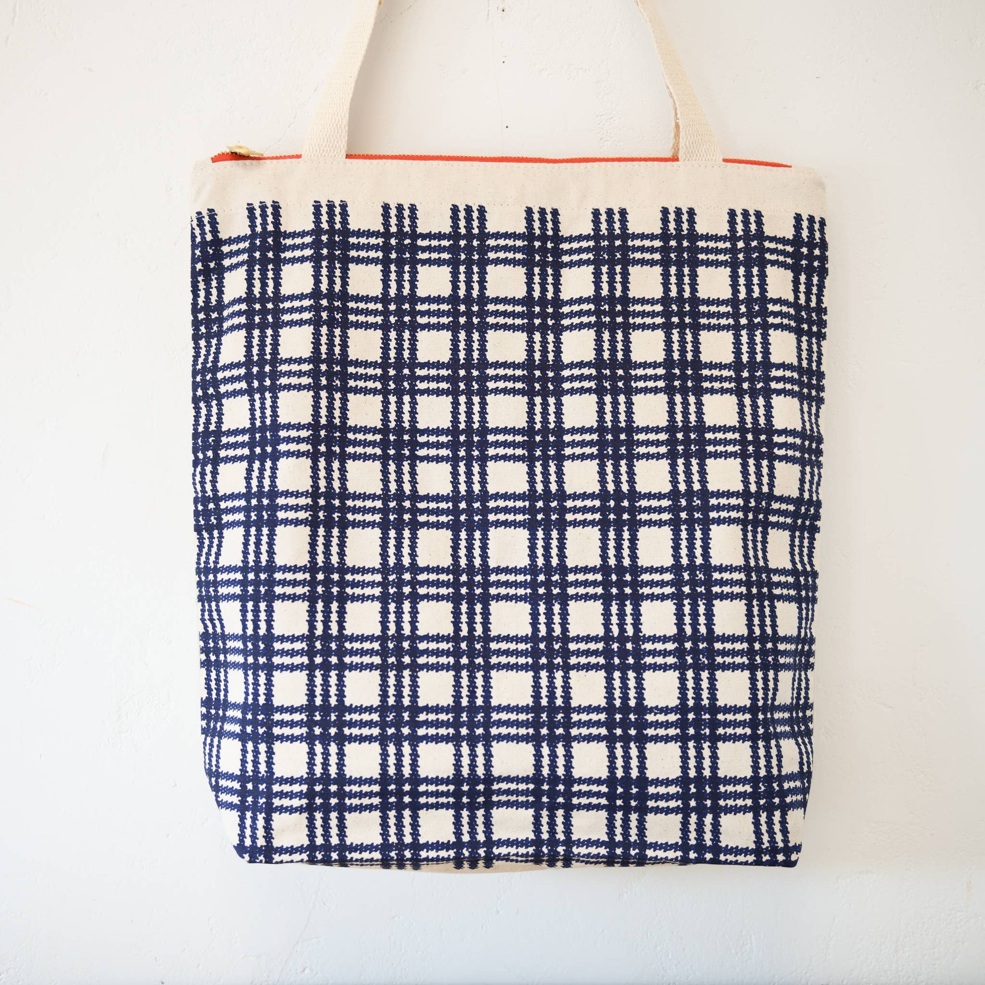 Tote - Carry All - Plaid - Navy - Gift & Gather
