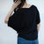 Women's Top - Moon Phases - Dolman Sleeve, Loose Fit - Black - Gift & Gather