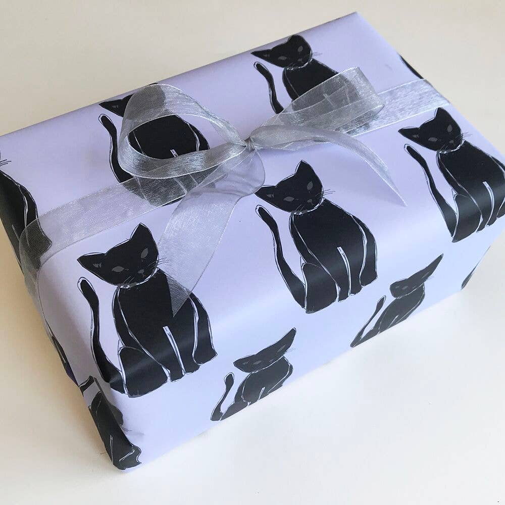 Wrapping Paper - 3 Sheets - Black Cat - Gift & Gather
