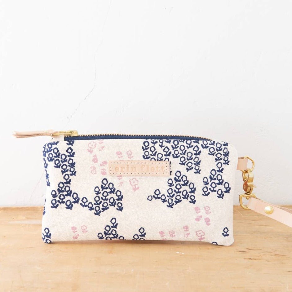 Wristlet - Field Of Flowers - Navy & Lilac - Gift & Gather