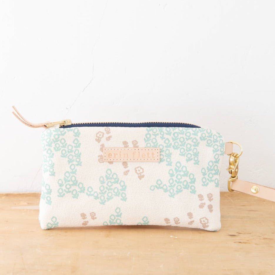 Wristlet - Field Of Flowers - Robins Eggs & Taupe - Gift & Gather