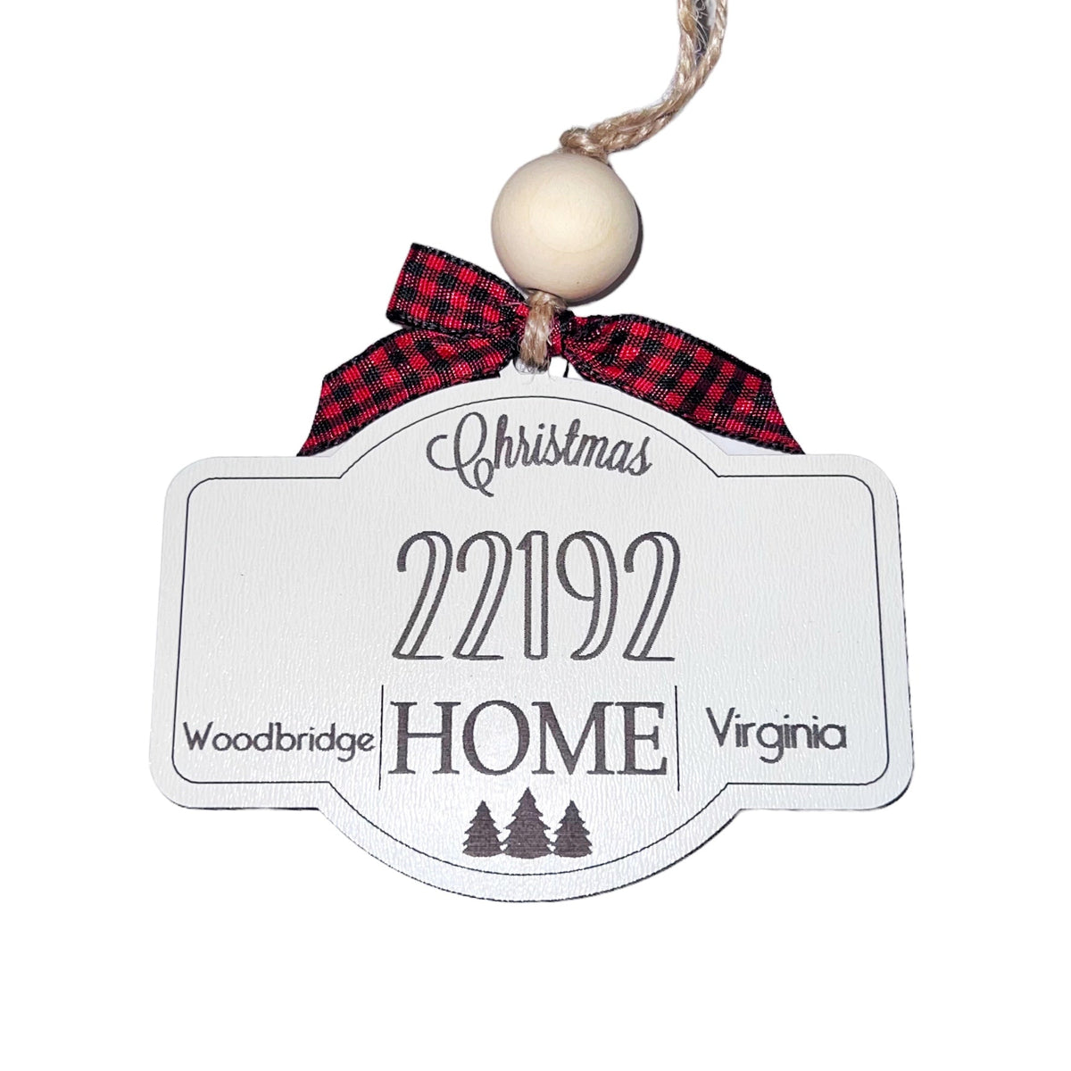 Zip Code Ornament- NO place like home - Woodbridge, VA - Gift & Gather